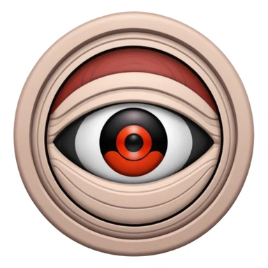 Erstelle mir obito aus Naruto der auf dem linken Auge das renegan hat und auf dem rechten Auge, das Sharingan sticker