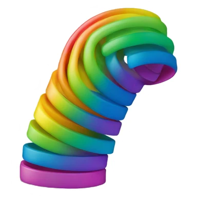 rainbow coloured plastic slinky sticker