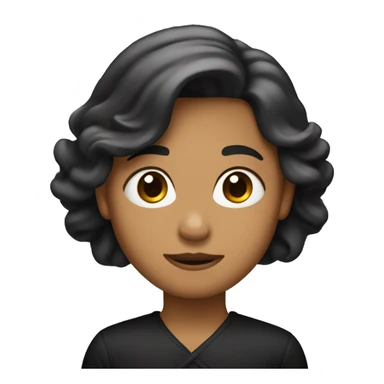 Han un emoji de una mujer con el pelo izado negro besando a un niño rubio sticker