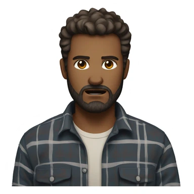 angry man with a beard and short scruffy medium brown hair wearing a flannel shirt sticker