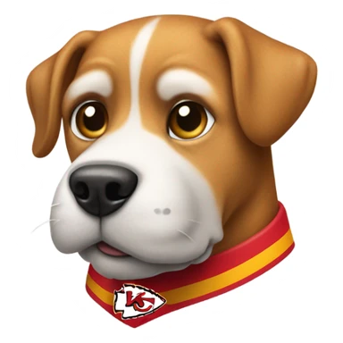 Dog wearing Kansas City chiefs shirt sticker