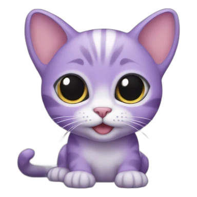 baby purple cat sticker