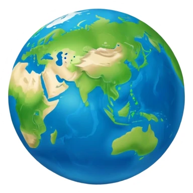 Minimalist Earth globe with landmasses shaped like 812 and also with "812" text written across the globe, iOS emoji style sticker