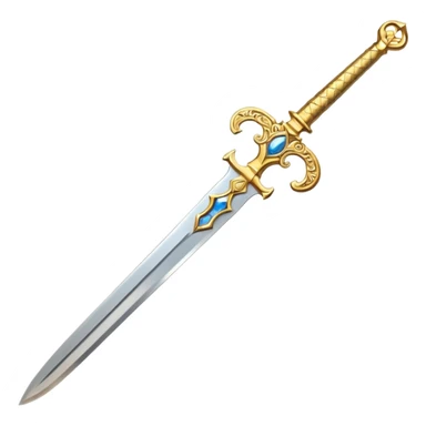 Short Golden ceremonial sword — engraved handle, decorative sticker