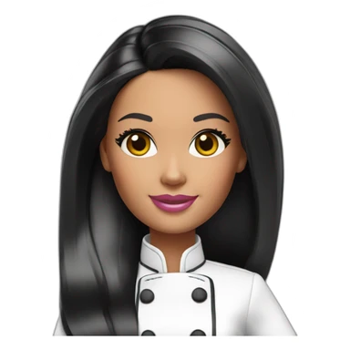 Barbie chef black hair sticker