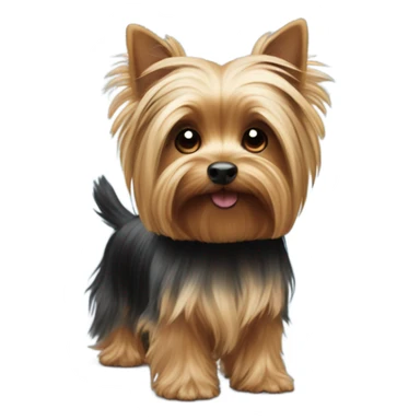 Yorkie with mouse tail sticker