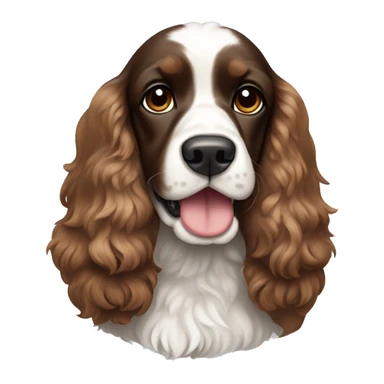 Brown and white party cocker spaniel sticker
