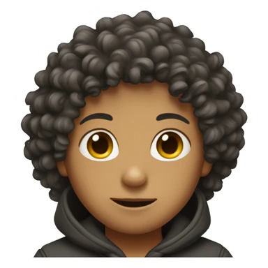 boy with curly hair and hood yn style sticker