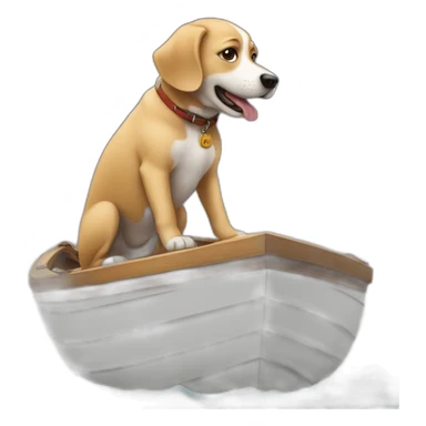 dog on boat sticker