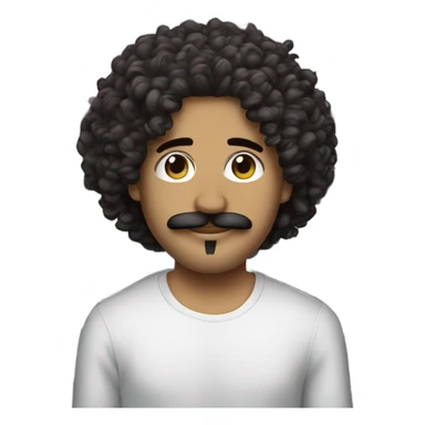 curly haired man with mustache as a DJ sticker