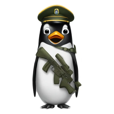 Penguin in the army  sticker