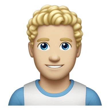 full body light curl blonde 30yo man blue eyed pale skin sticker