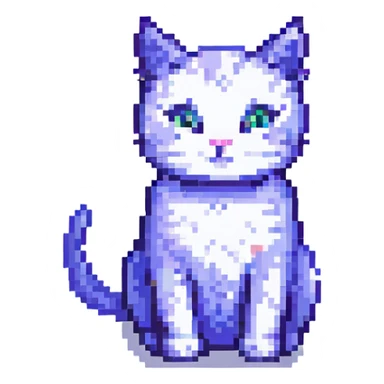 pixel art cat, retro and charming sticker