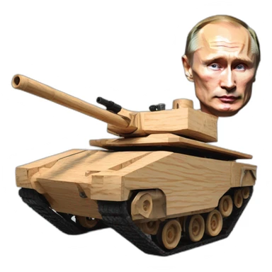 vladimir putin wooden t90 tank big wheelchair sticker