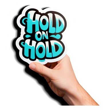 The words - Hold on written on a sticker sticker