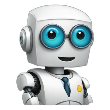 a friendly robot accountant sticker