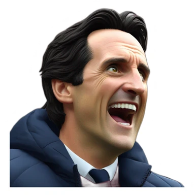 unai emery celebrates aston villas third goal against brighton sticker