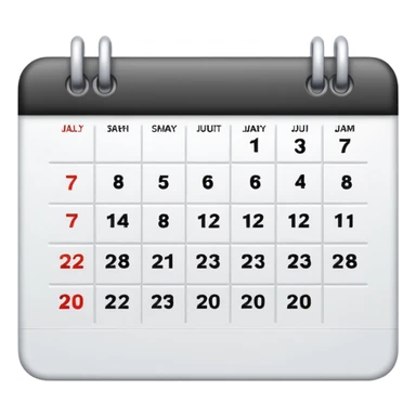 white calendar sticker