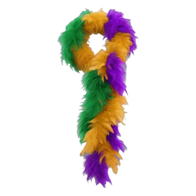Realistic isolated single stretched out mardi gras color feather boa. sticker
