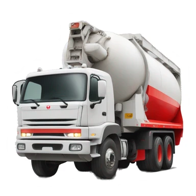White concrete truck with “rapidmix” in red writing sticker