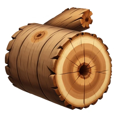 thick wood log with cut ends visible sticker