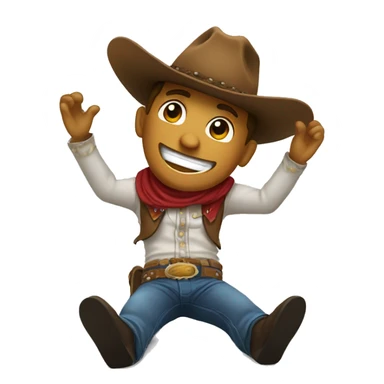cowboy rolling on the floor laughing sticker