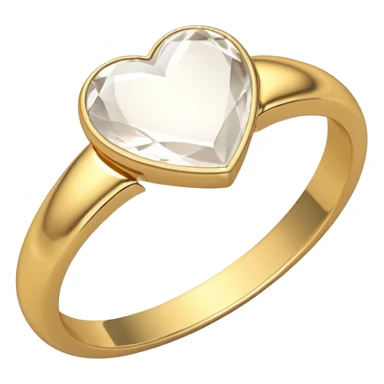 Gold ring band. Stone is white heart with no gold around it sticker