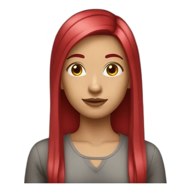 girl-long-straight-rosered-hair-like sticker