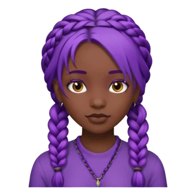 Dark skinned and purpled haired deaf girl. sticker