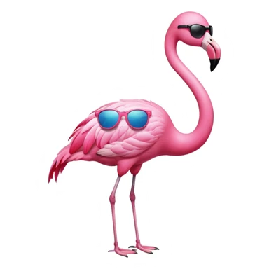 cool flamingo with sunglasses sticker