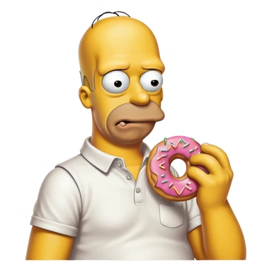 homer simpson eating a donut sticker
