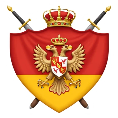 Bandera de españa actual con un águila marrón en el escudo sticker
