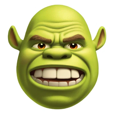 Shrek but red and angry sticker