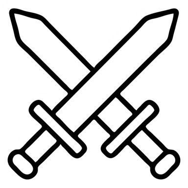 two crossed swords, iconic style sticker