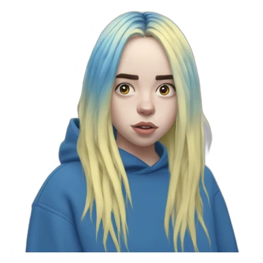 Billie eilish 2017 cheveux bleu sticker