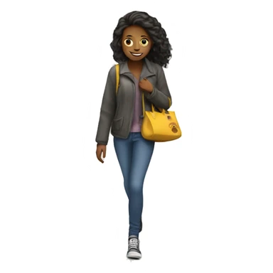 Girl walking to metro train  sticker