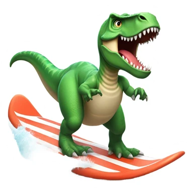 Dinosaur surfing sticker