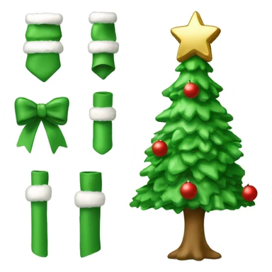 albero di natale verde con tanti fiocchi bianchi sopra sticker