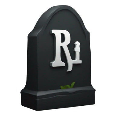 a black grave with the letters RIP sticker
