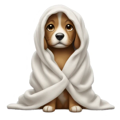 The puppy wrapped up in a blanked sticker