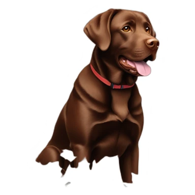 Chocolate labrador in autumn landscape sticker
