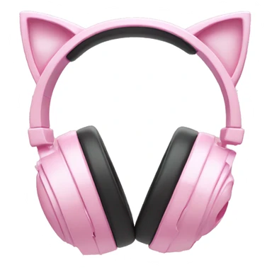 light pink cat ear gaming headphones sticker