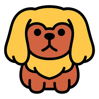 color outline icon of a Pekingese dog sticker