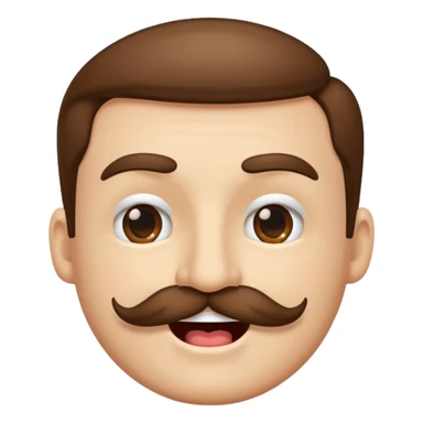 winking face with mustache sticker