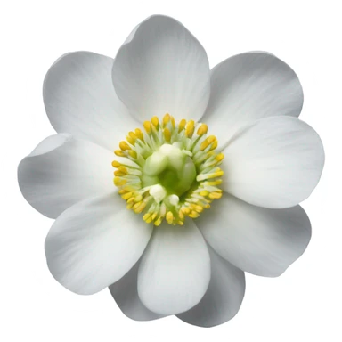white anemone flower sticker