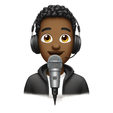 Podcaster with mic sticker