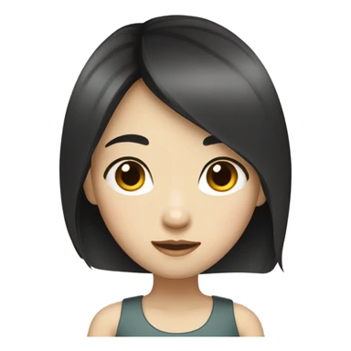 Girl that is from china with black thin hair  sticker