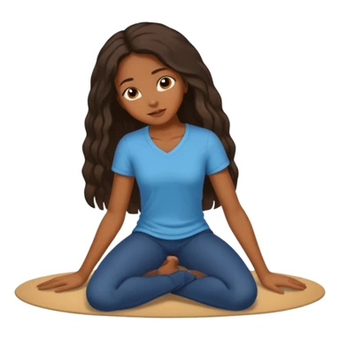 Black girl touching the floor sticker