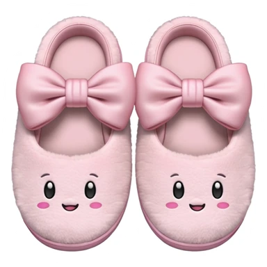 light pink slippers with bow sticker