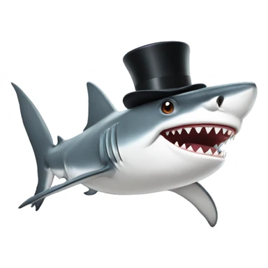 Shark wo with a top hat sticker